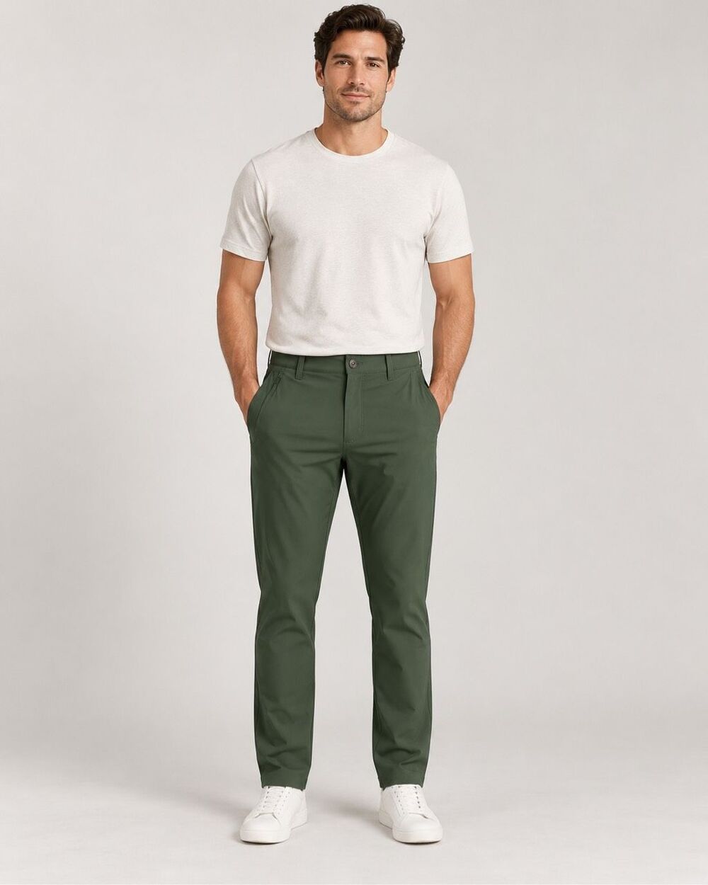 Fabletics The Don Trouser Size 29x34 Olive Green Performance Chino Pant NEW Golf